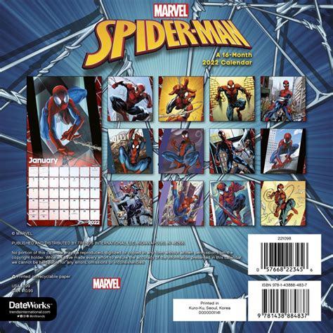 Spider Man Calendar 2022